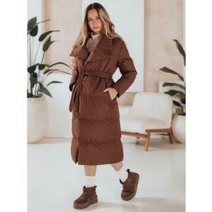 Női hosszú steppelt kabát FAVI barna kép