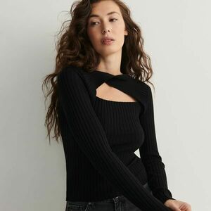 Reserved - Díszkivágásos pulóver - Fekete kép