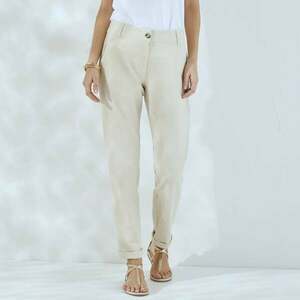 Csillogó, légies chino nadrág rugalmas derékszíjjal, pamut és lenvászon kép