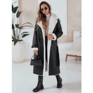 Női téli kabát CHICFROST, hosszú, fekete, bőr kép