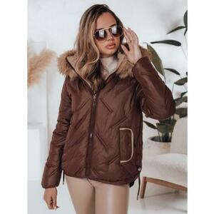 Női steppelt téli kabát COLDLIKE kapucnival, barna kép