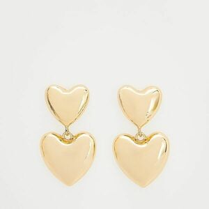 Reserved - Aranyozott, szív alakú lógó fülbevaló - Arany kép