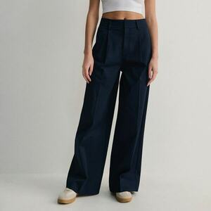 Reserved - Széles szárú nadrág - Tengerészkék kép