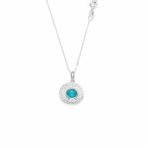 Nyaklánc medállal, ezüst és türkizkék kép