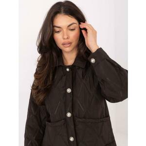 Csokoládébarna steppelt kabát zsebekkel RUE PARIS kép