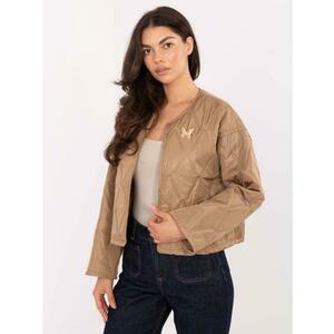 Camel színű, kapucnis, steppelt kabát RUE PARIS kép