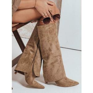 Női szarvasbőr cipő széles felsőrésszel, khaki kép