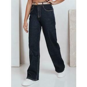 Női nadrág széles szárral, sötétkék kép