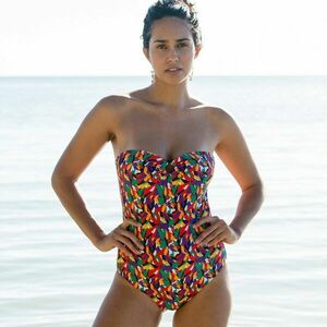 Egyrészes fürdőruha Toboki mintával, levehető pántokkal kép