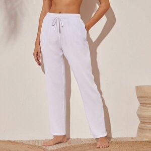 Egyszínű egyenes kreppnadrág kép