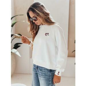 Női oversized pulóver szív hímzéssel, MONLOVE, fehér kép