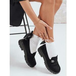 Női szarvasbőr mokaszin, fekete kép