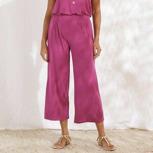 7/8 széles egyszínű nadrág elasztikus derékkal kép