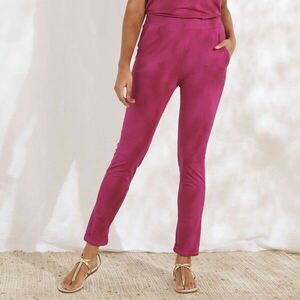 Szellős kötött anyagból készült keskeny, egyszínű nadrág kép