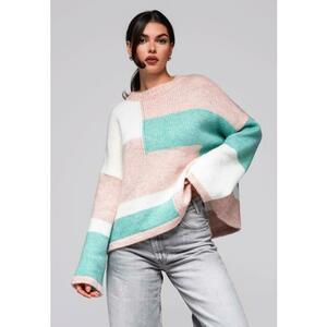 Női pulóver LW-SWSW-0108 - rózsaszín/krém kép