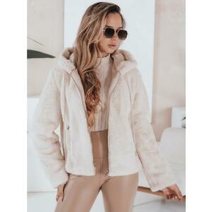 Női rövid kabát ELMIRIS, bézs szőrme kép