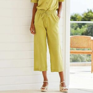 Széles 7/8-os nadrág zsebekkel, pamut/vászon keverékből készült kép