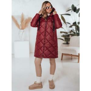 Női steppelt téli kabát SNOWVIBE bordó kép