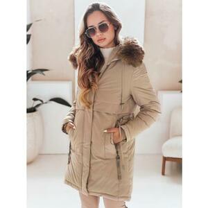 Női téli park kabát kapucnival, kamel kép
