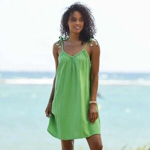 Muszlin ruha nyakkendős pántokkal kép