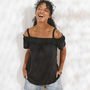 Egyszínű ing, szabadon hagyott vállakkal és békafoltokkal kép