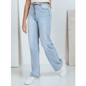 Női széles szárú, magas derekú farmer, világoskék kép