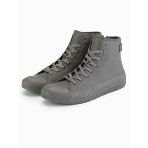 Férfi magas cipő cipzárral a könnyű felvételhez – sötétbézs V3 OM-FOTH-0184 kép