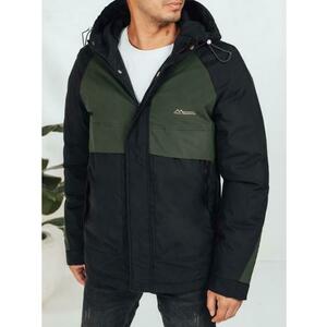 Férfi téli kabát kapucnival, zöld kép