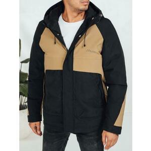 Férfi téli kabát kapucnival, bézs kép