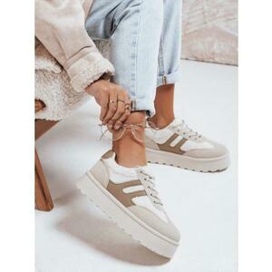 Női szigetelt platform tornacipő bézs színű kép