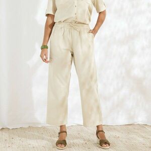 Széles 7/8-os nadrág zsebekkel, pamut/vászon keverékből készült kép