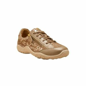 Bőr tornacipő cipzárral és fűzővel Pédiconfort, fémes mintával kép