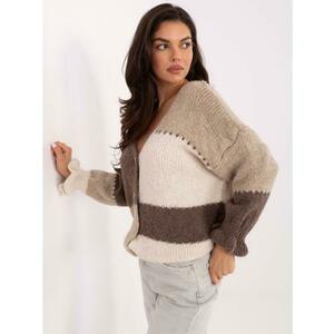 Ecru-bézs kardigán V-kivágással RUE PARIS kép