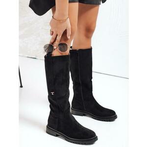 Női fekete szarvasbőr cipő kép