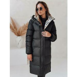 Női hosszú, steppelt téli kabát kapucnival WINTERMISS, fekete kép