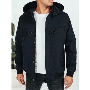 Férfi steppelt kabát kapucnival, sötétkék kép