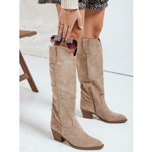 Női bézs szarvasbőr cipő kép