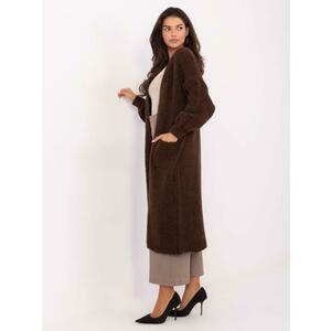 Csokoládébarna hosszú kardigán gyapjúval kép