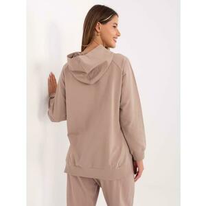 Sötét bézs alap pulóver oversize kép