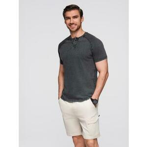 Férfi póló mosott hatású anyaggal – bordó V3 OM-TSWT-0116 kép