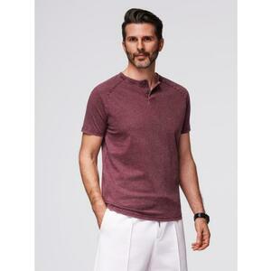 Férfi póló mosott hatású anyaggal és gombokkal a nyakkivágásnál – fekete V1 OM-TSWT-0150 kép