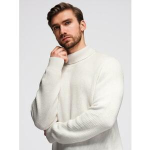 Klasszikus férfi pamut pulóver garbóval – fehér V3 OM-SWTN-0162 kép