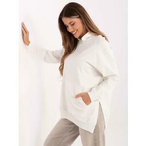 Ecru pulóver kapucnival és zsebekkel kép