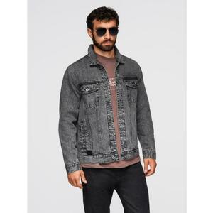 Férfi steppelt kabát ingvágással – khaki V3 OM-JALP-0215 kép