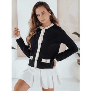 Női pulóver gombokkal, fekete, CHICLINE kép