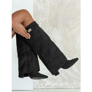 Női cipő széles felsőrésszel, fekete kép