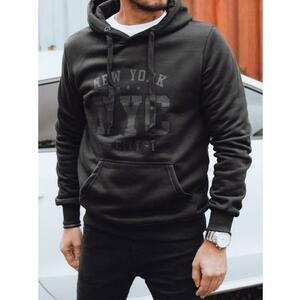 Férfi kapucnis, melegített pulóver, fekete kép