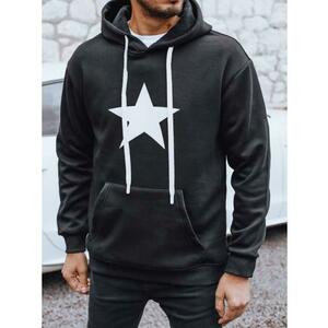 Férfi pulóver kapucnival, fekete kép