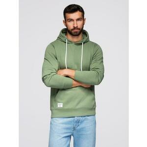 BASIC férfi pulóver kapucnival és kenguruzsebbel – zöld V3 B1674 kép
