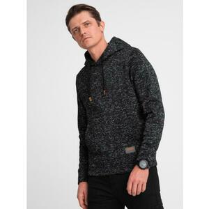 Kangaroo férfi pulóver, nem stretch anyagból – grafit melírozott V2 B1675 kép